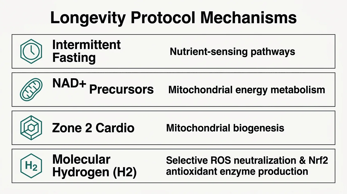 Where hydrogen fits among other longevity interventions