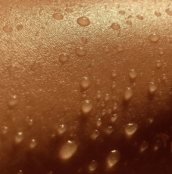 Sweat droplets